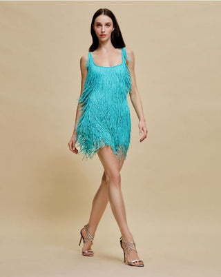 BEADED FRINGE TANK DRESS