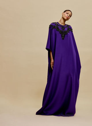 EMBELLISHED NECKLINE CAFTAN