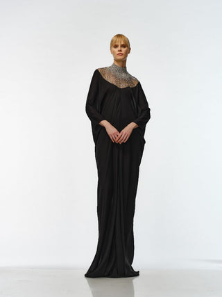 EMBELLISHED NECKLINE CAFTAN
