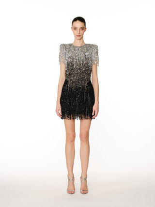 OMBRE SEQUIN FRINGE DRESS