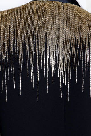 ABSTRACT BEADED CROPPED BLAZER