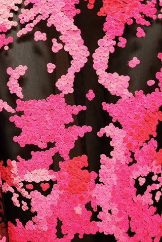 VELVET EMBELLISHED GOWN WITH CASCADING SLEEVES