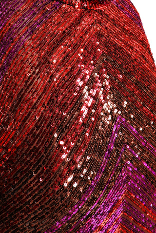 STRETCH SEQUIN EMPIRE WAIST V-NECK GOWN