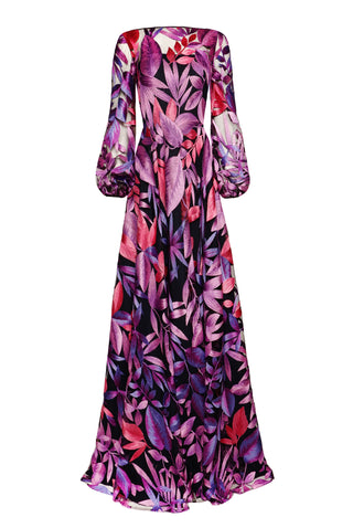 BOATNECK BLOUSON SLEEVE GOWN