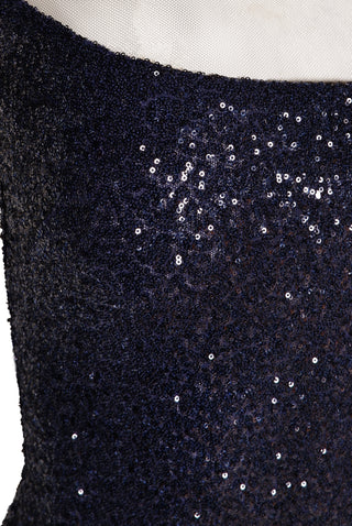 STRETCH SEQUIN ILLUSION NECKLINE COLUMN GOWN