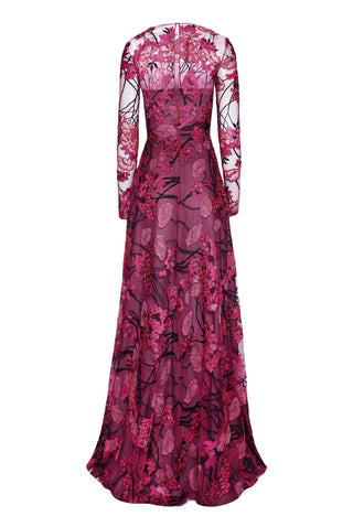 BOATNECK LONG SLEEVE GOWN