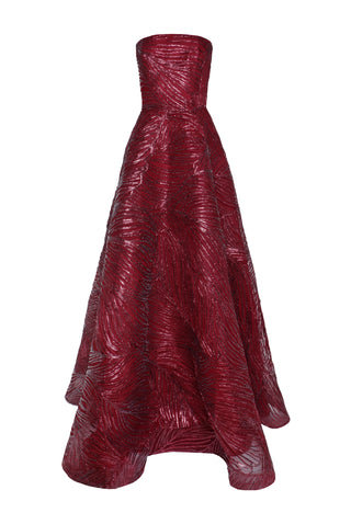 Raffia Strapless Gown