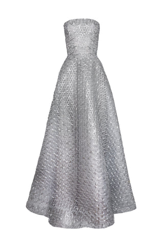 Raffia Strapless Gown