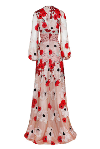 JEWEL NECK CAP SLEEVE TEA-LENGTH DRESS