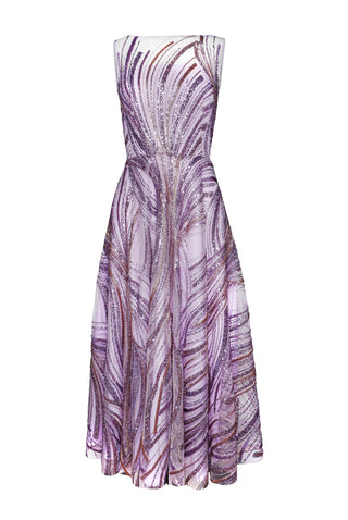 BEADED BOATNECK SLEEVELESS DRESS