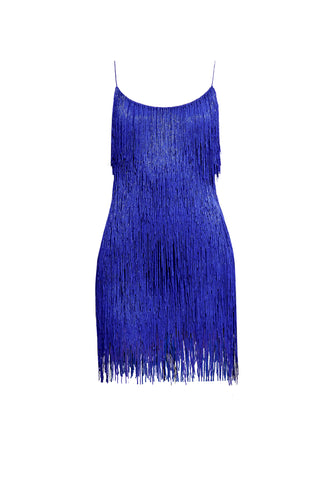 BEADED FRINGE SLIP DRESS