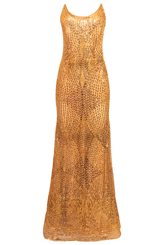 Embroidered Scoop Neck Bustier Gown