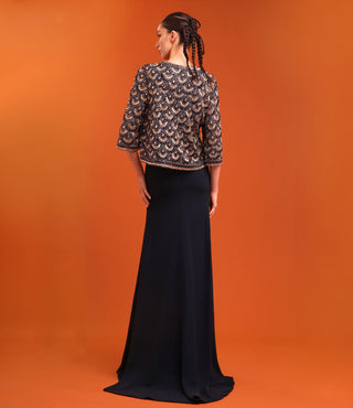 SCALLOP BEADED SWING JACKET