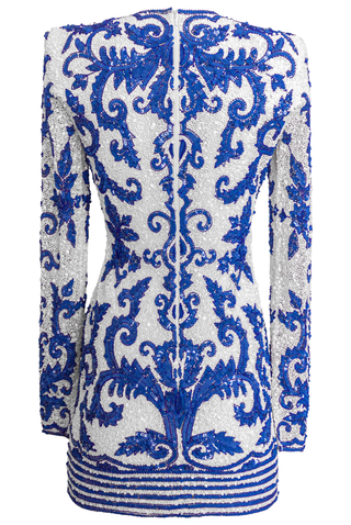 LONG SLEEVE EMBROIDERED COCKTAIL DRESS