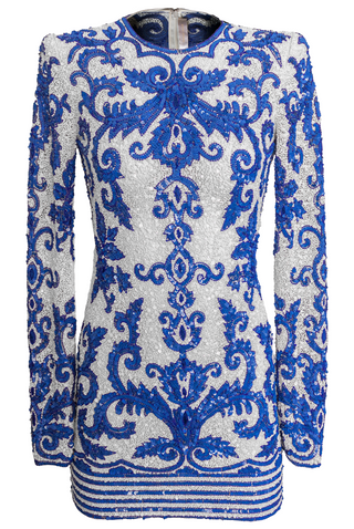 LONG SLEEVE EMBROIDERED COCKTAIL DRESS