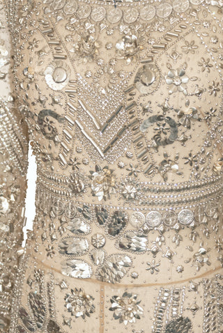 OXIDIZED SILVER METAL JUMPSUIT