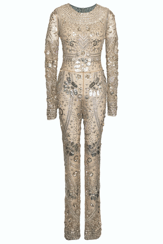 OXIDIZED SILVER METAL JUMPSUIT