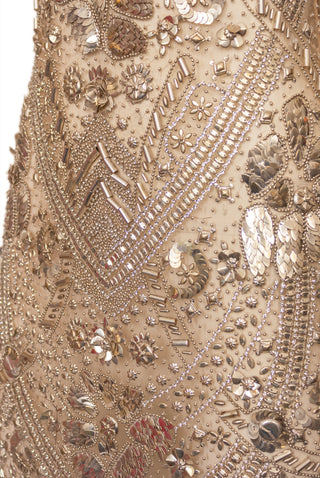 OXIDIZED SILVER METAL SLEEVELESS DRESS