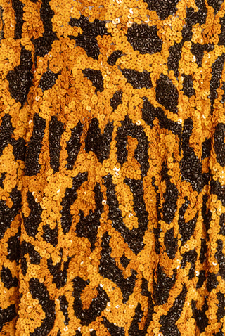 LEOPARD EMBROIDERED SCOOP NECK DRESS