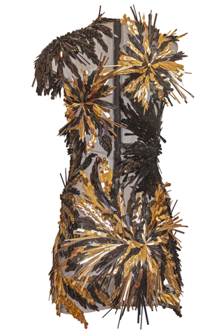 BEADED THREE DIMENSIONAL COCKTAIL DRESS