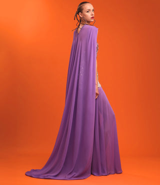 BEADED STRAPLESS DRESS WITH CHIFFON DETAIL