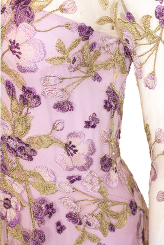 JEWEL NECK FLORAL GOWN