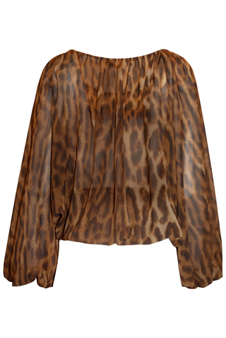 LEOPARD PRINT CHIFFON BLOUSE