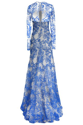 BOTANICAL JEWEL NECK GOWN