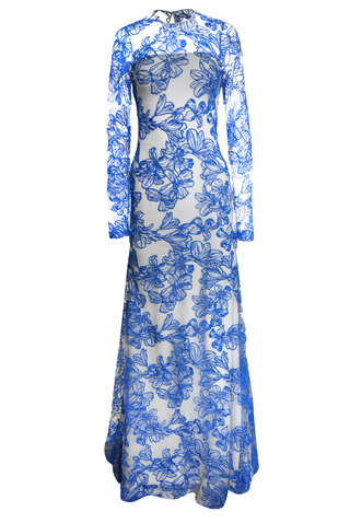 BOTANICAL JEWEL NECK GOWN
