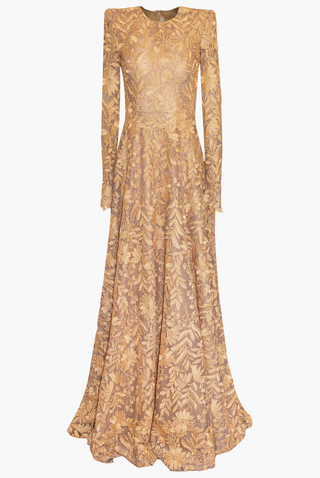 FLORAL LACE LONG SLEEVE GOWN