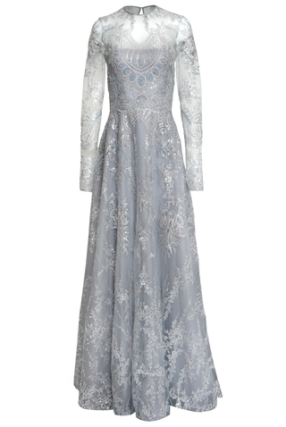 CHANDELIER LACE LONG SLEEVE GOWN