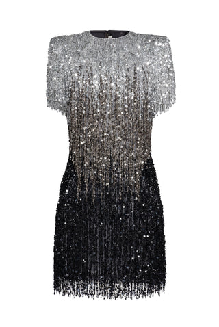 OMBRE SEQUIN FRINGE DRESS