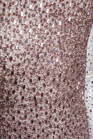 OMBRE BEADED ONE SHOULDER GOWN