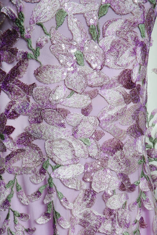 FLORAL FULL SKIRT BLOUSON SLEEVES GOWN