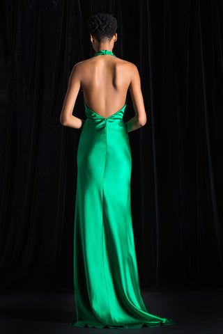 Satin Backed Crepe Column Gown