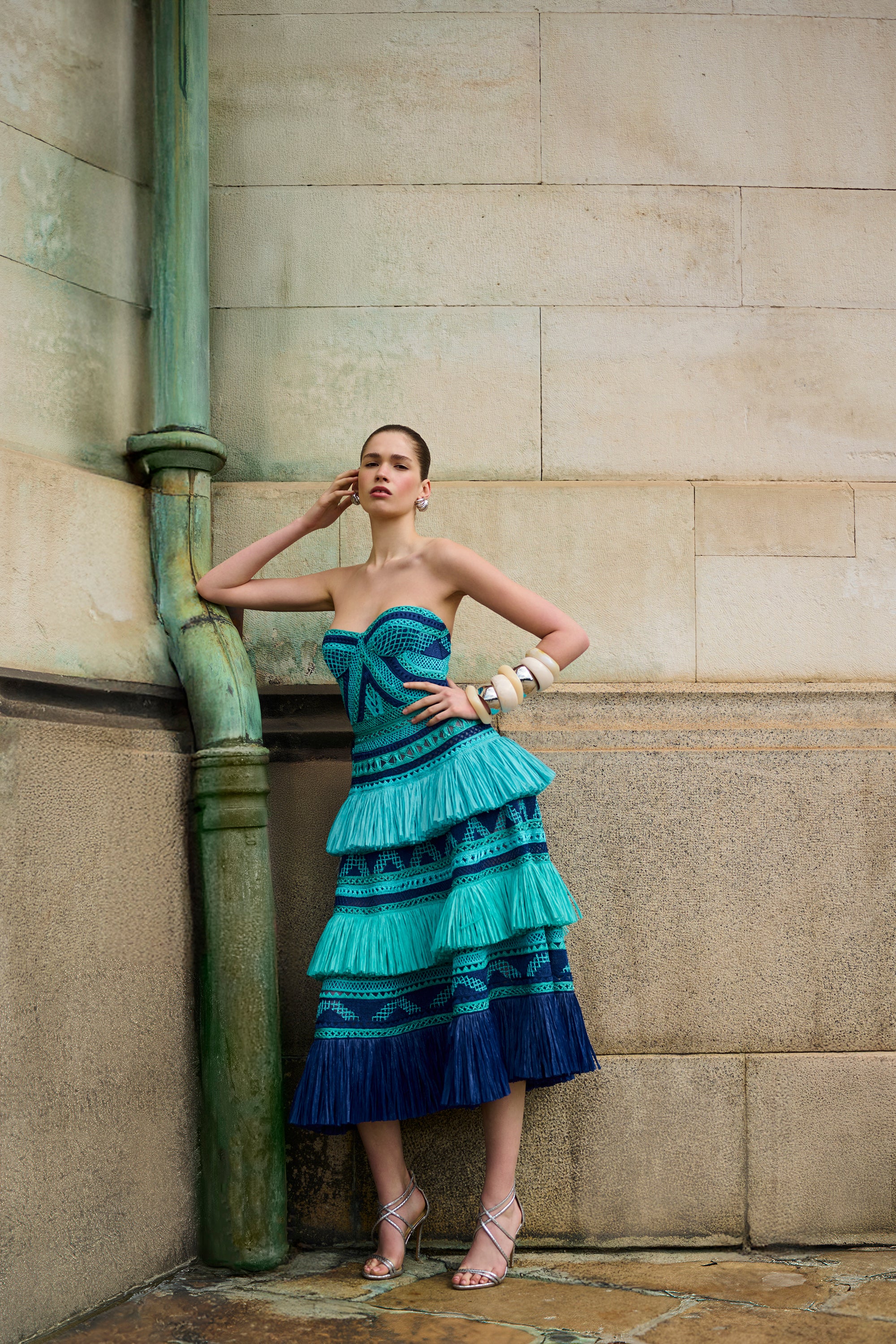 naeem khan cocktail dress Naeem Khan 2014 White Sequin and Beaded Cocktail Dress with Feathers