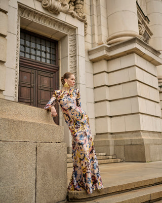 Sequin Long Sleeve Gown