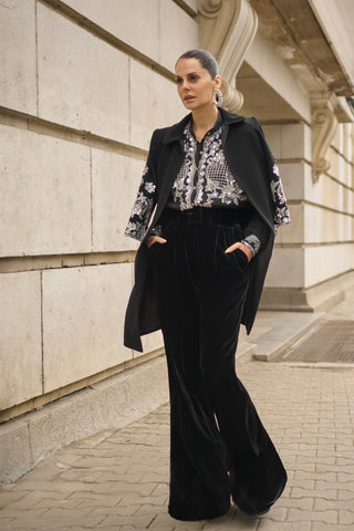 Embroidered Button Up Blouse