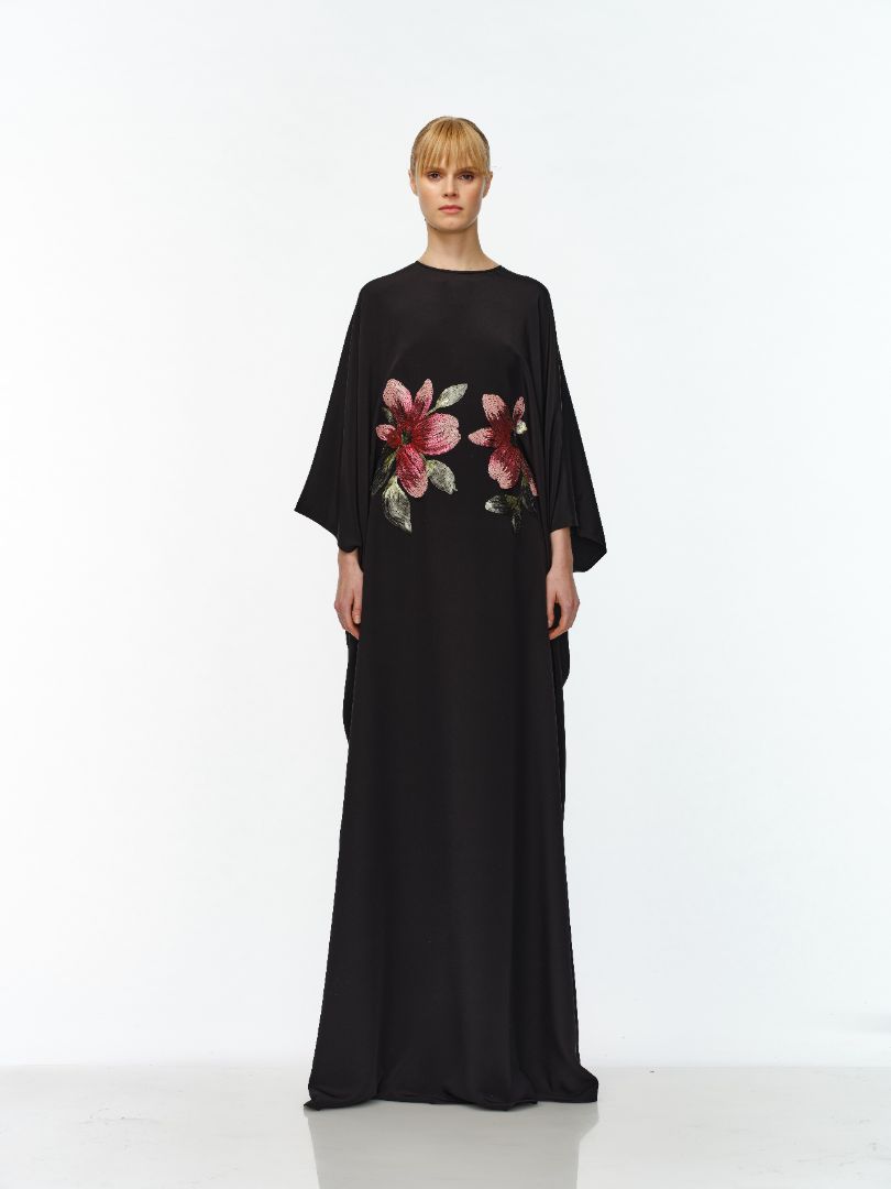 FLORAL APPLIQUE CAFTAN Naeem Khan FLORAL APPLIQUE CAFTAN Naeem Khan