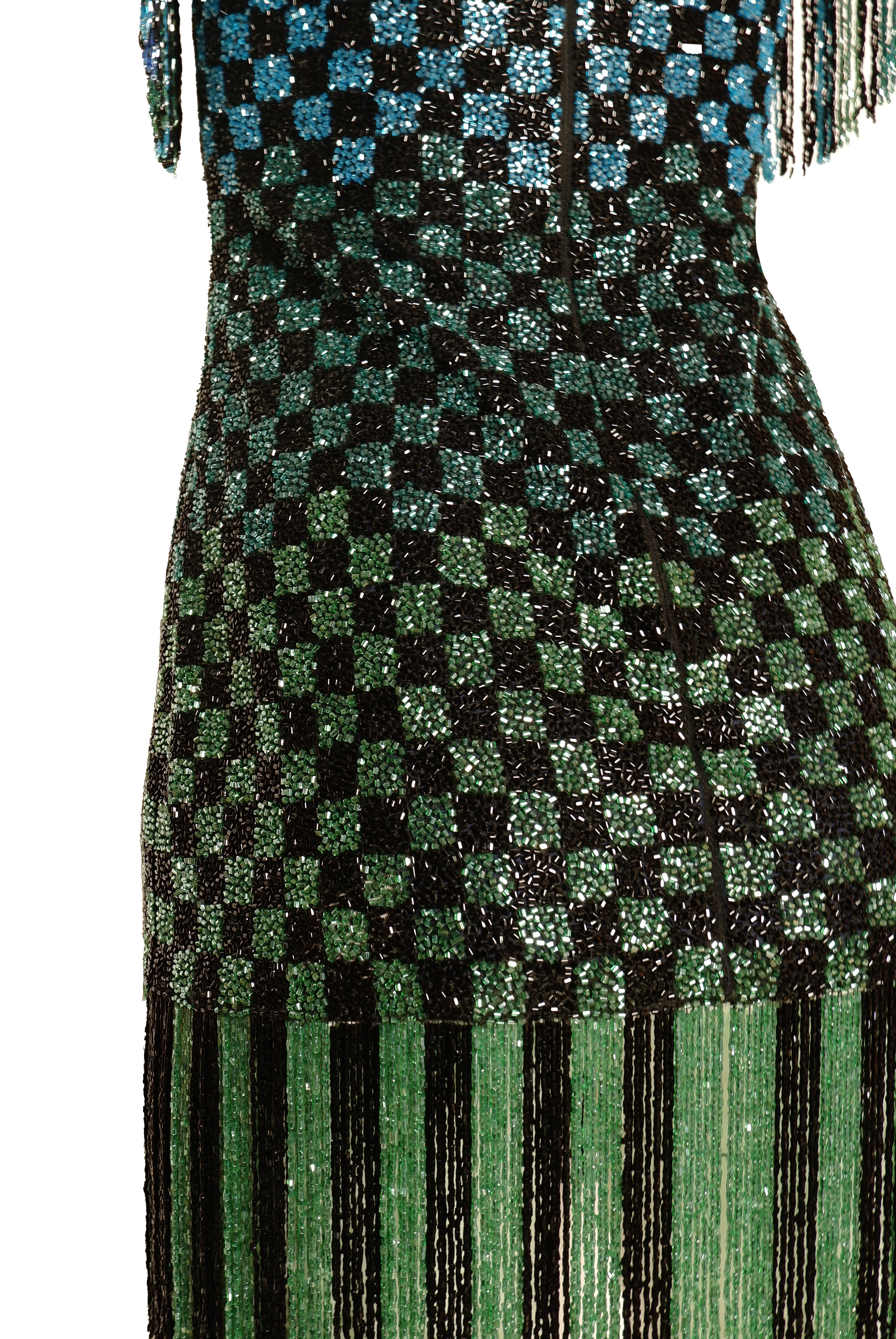BEADED BOATNECK DRESS WITH FRINGE BEADED BOATNECK DRESS WITH FRINGE