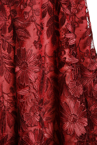 LACE BOAT NECK SHORT SLEEVE TEA-LENGTH DRESS
