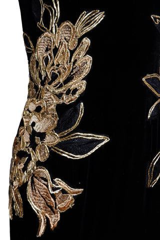 HALTER FIT-AND-FLARE GOWN WITH FLORAL APPLIQUE