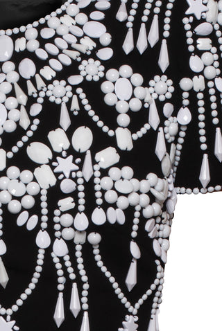 HAND-BEADED CREPE COCKTAIL DRESS