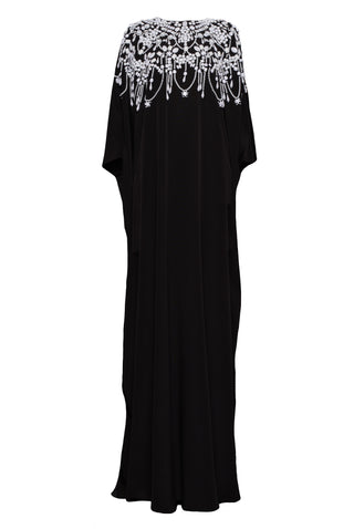 HAND-BEADED NECKLINE CAFTAN