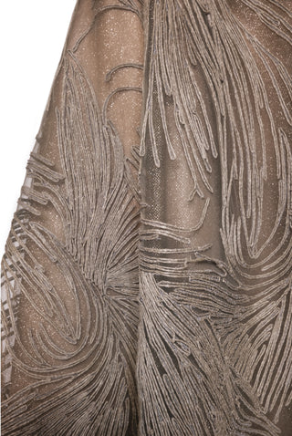 STRAPLESS RAFFIA GOWN