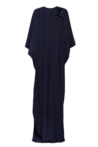 HAND-BEADED FLOWER APPLIQUE CAFTAN