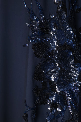 HAND-BEADED FLOWER APPLIQUE CAFTAN