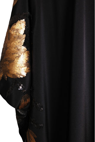 GOLD FLOWER APPLIQUE CAFTAN