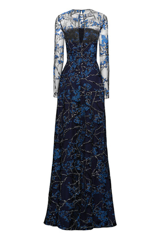 FLOWER LACE LONG SLEEVE GOWN