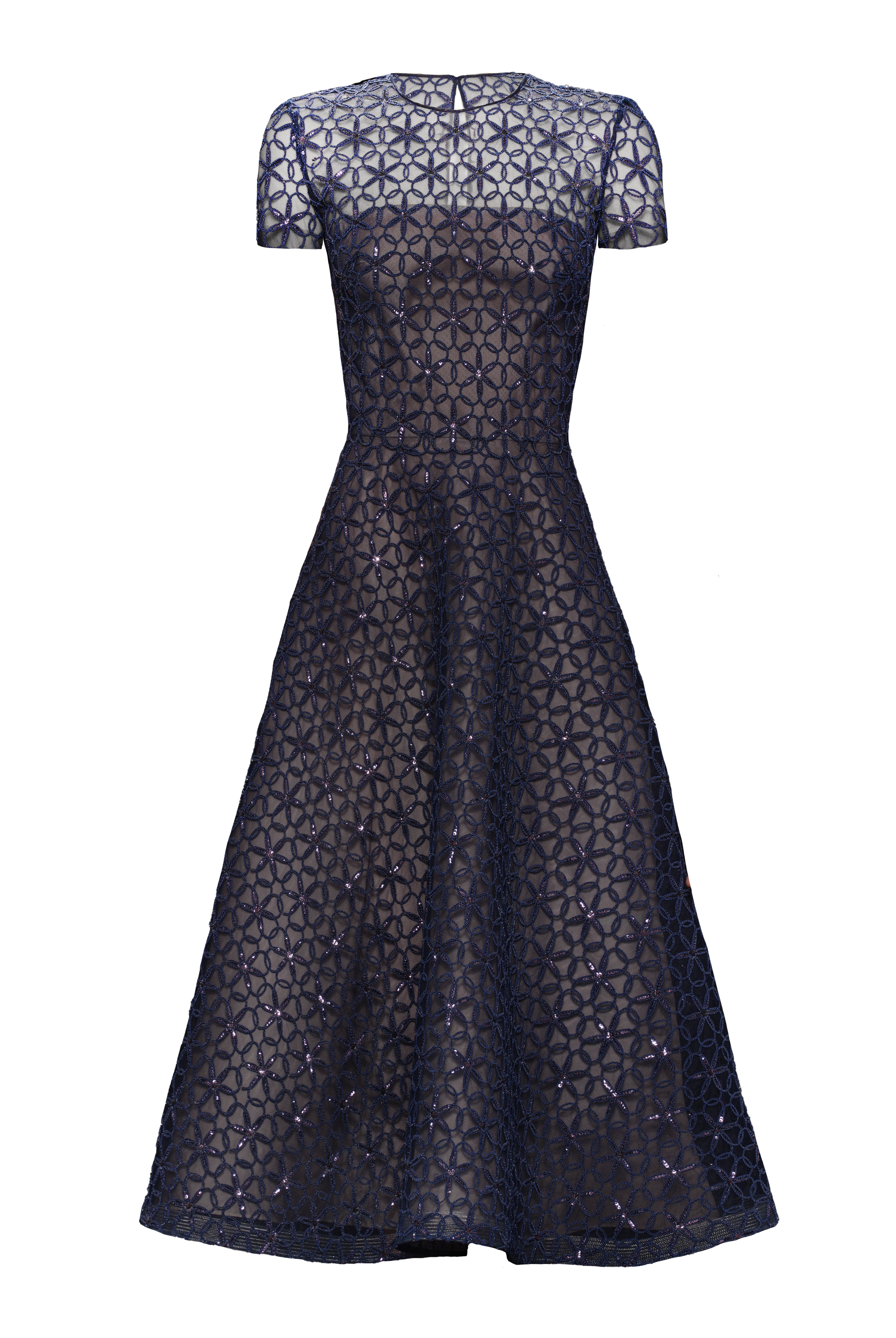 SHORT SLEEVE CORDING COCKTAIL DRESS SHORT SLEEVE CORDING COCKTAIL DRESS